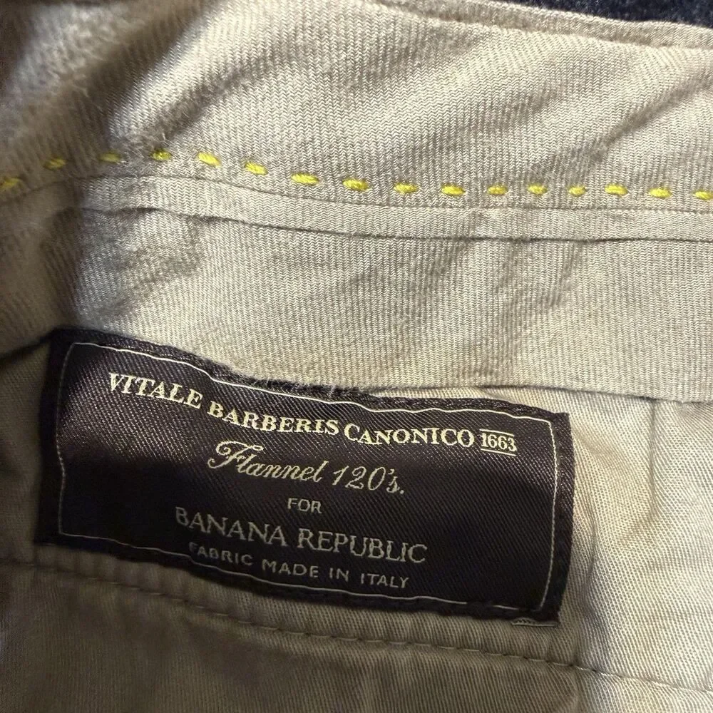 Banana Republic 42x34 Vitale Barberis Flannel 100% Wool Tapered 744261 Pants